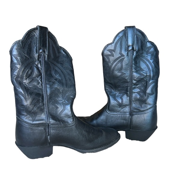 Men's Tony Lama Stallion BB2024L Handcrafted Black Cowboy Boots - Size 8.5B - Picture 2 of 8